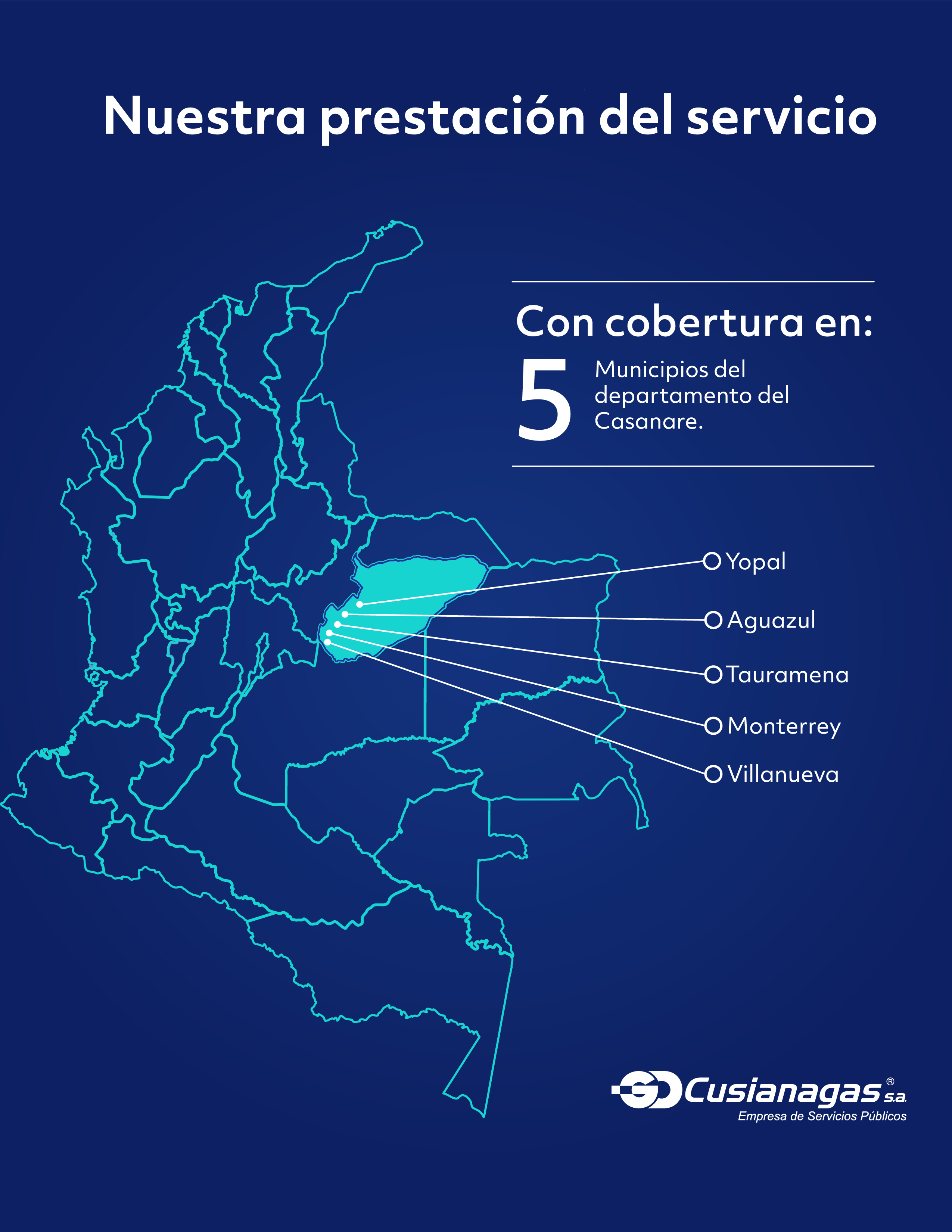 Cobertura en 25 municipios del Meta, Cundinamarca y Guaviare